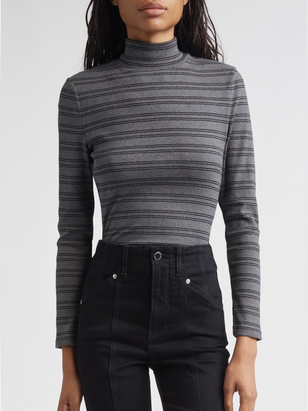 NWT Veronica Beard Striped Cotton Blend Turtleneck Size XS